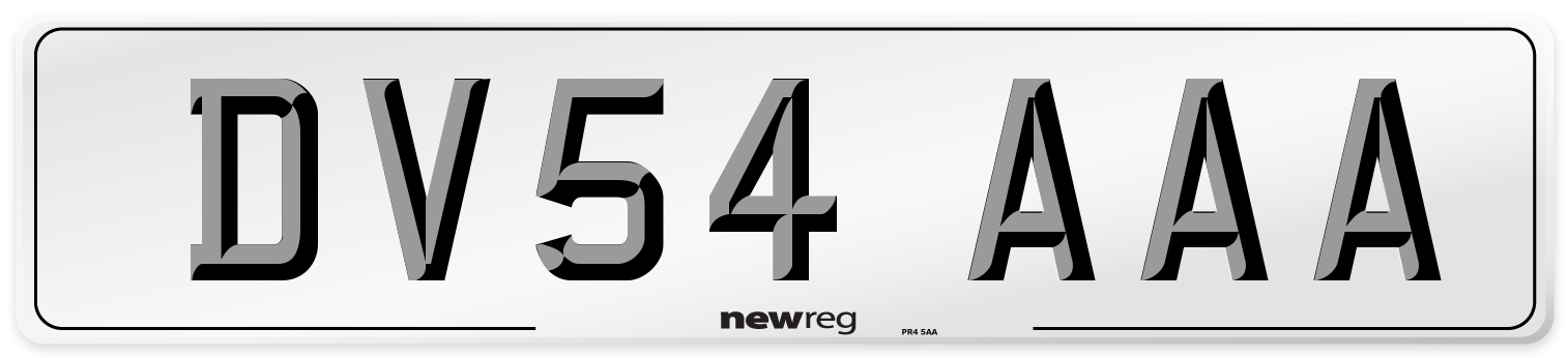 DV54 AAA Number Plate from New Reg